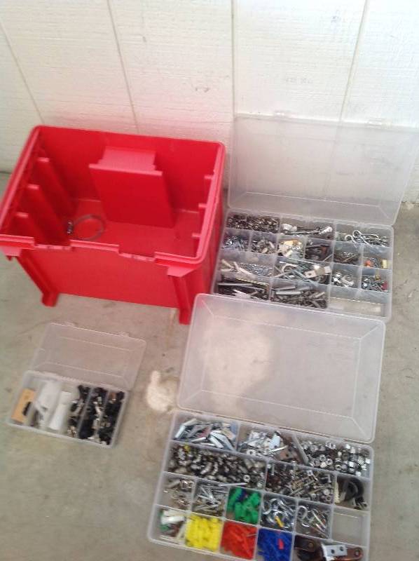 lot 49 image: Nuts, tire valves hooks springs misc