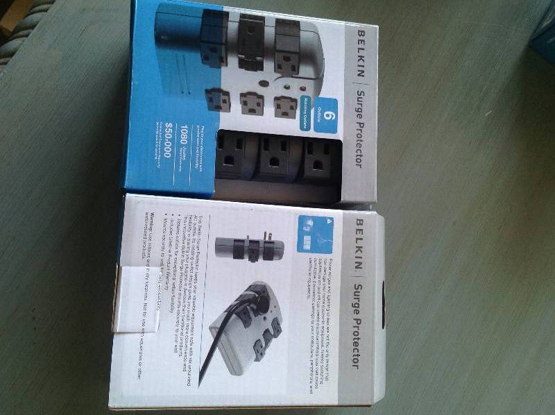 lot 53 image: 2 - 6 rotating outlets surge protectors  New Belkin