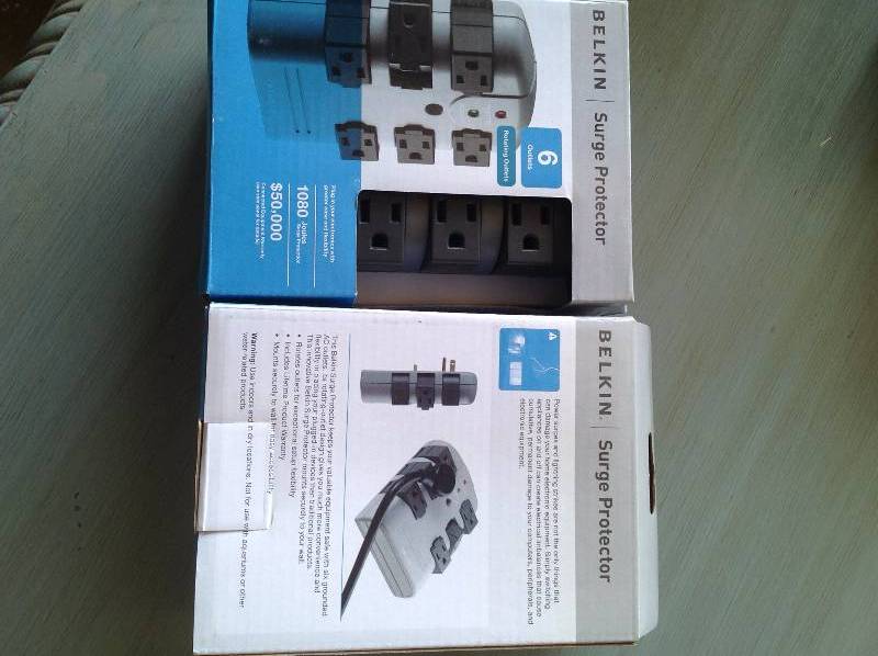lot 54 image: 2 - 6 rotating outlets surge protectors  New Belkin