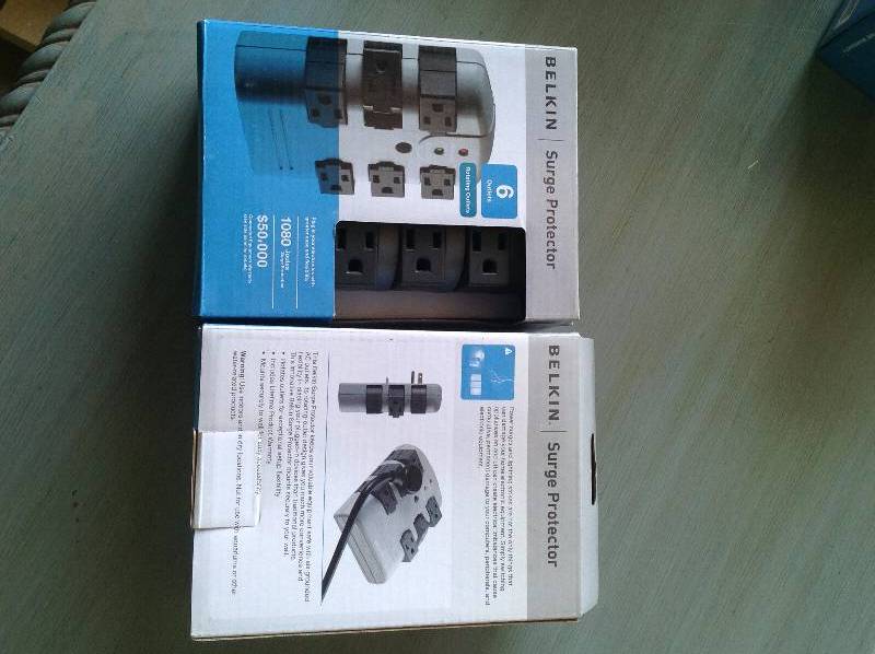lot 55 image: 2 - 6 rotating outlets surge protectors  New Belkin