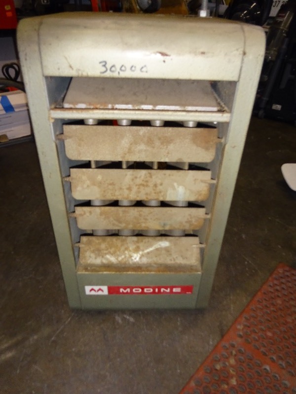 Hanging modine gas heater