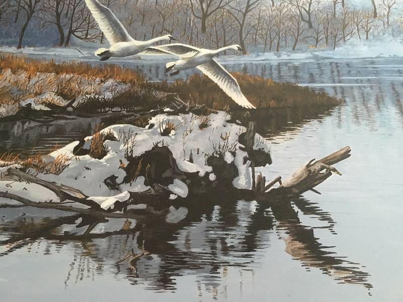 Late Arrival by Al Stelton 2003 Minnesota Ducks Unlimited Sponsor Print