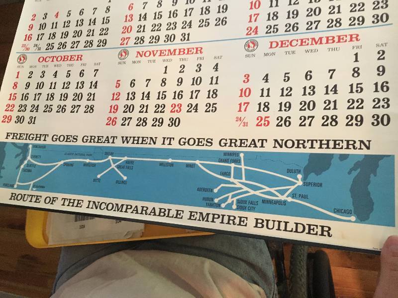 Tains Railroad Great Northern 1967 Calendar