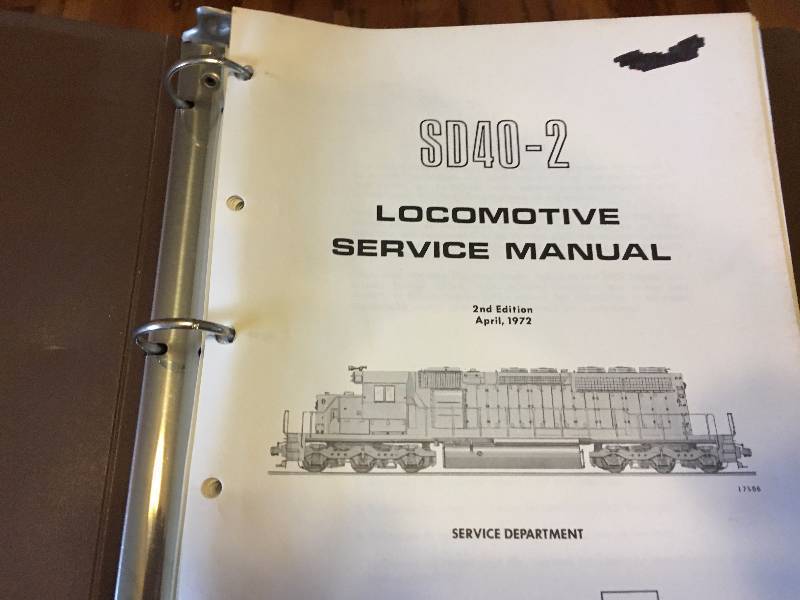 1972 SD40-2 Train Locomotive Service Manual