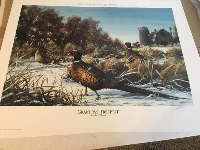 1992 Phesants Forever Painting Grandpas Tree belt by John Moisan
