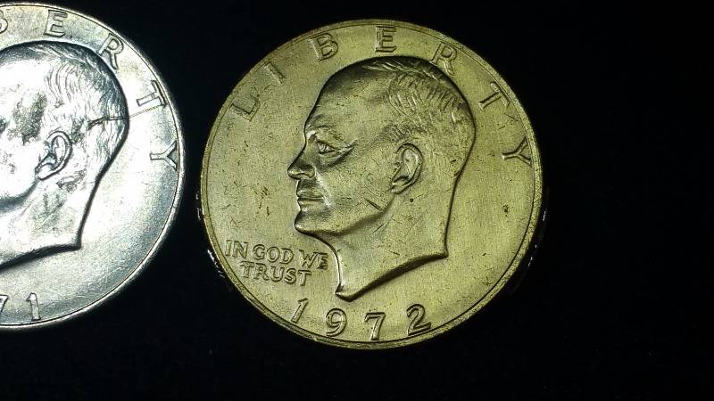 (4) Ike Dollars, One Gold Plated