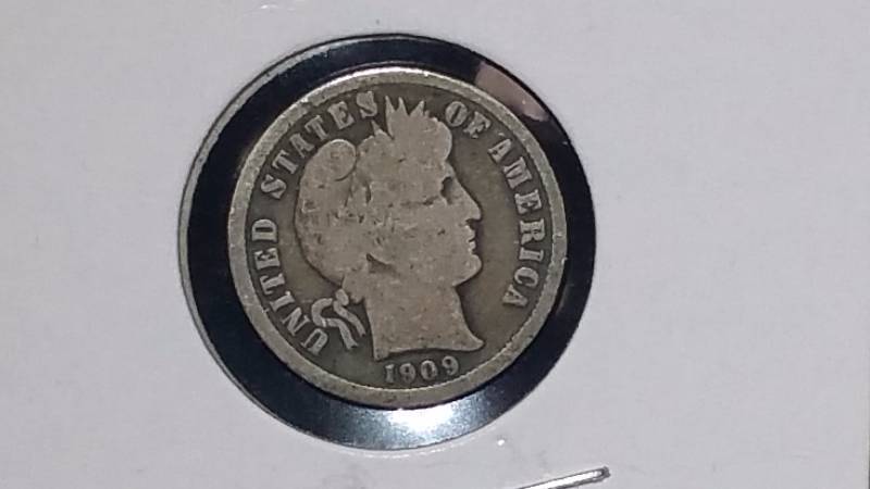 1909 Barber Silver Dime & 1943 Mercury Silver Dime