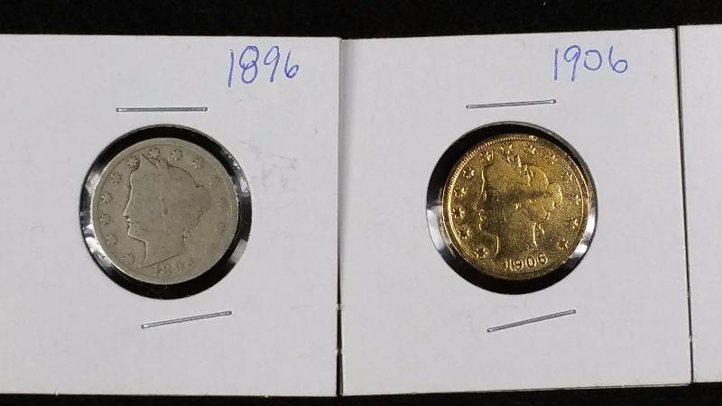 (6) Liberty V Nickels, 3 are Plated
