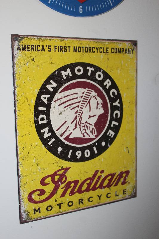 lot 20 image: Indian Motorcycles 1901 Est. Metal Sign