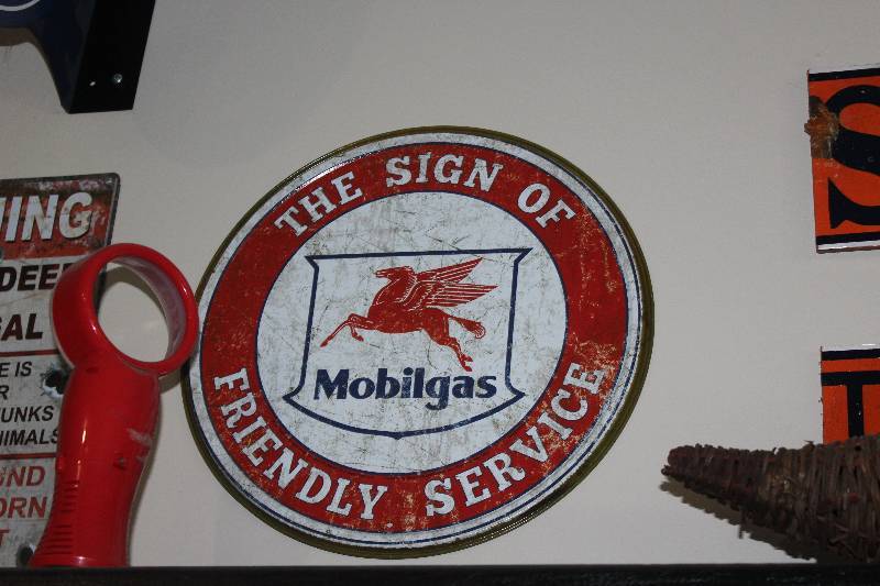 lot 29 image: Mobilgas The Sign Of Friendly Service Metal Sign