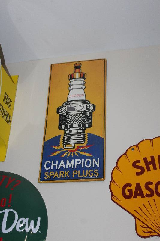 lot 42 image: Champion Spark Plugs Metal Sign