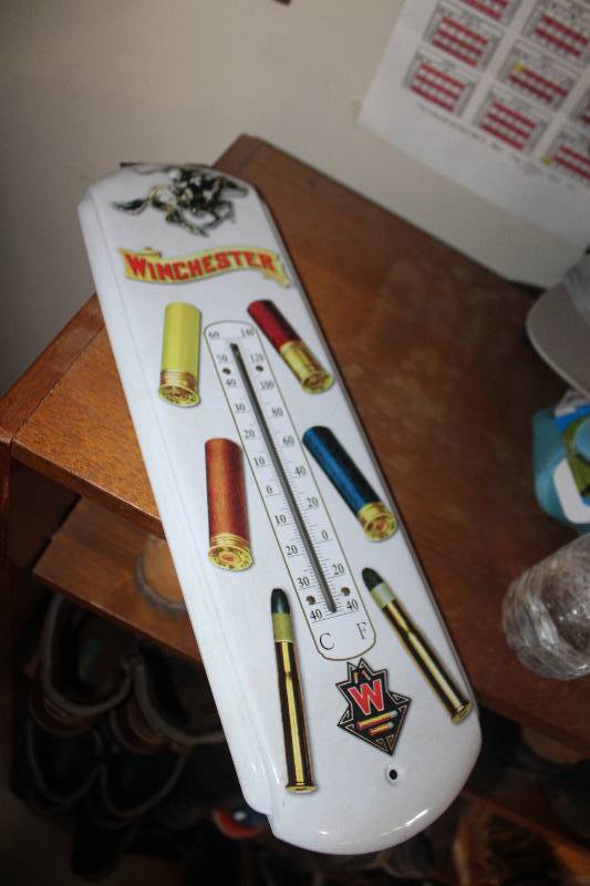 lot 67 image: Winchester Metal Wall Thermometer