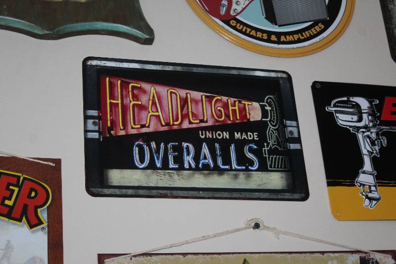 lot 89 image: Headlight Union Made Overalls Metal Sign