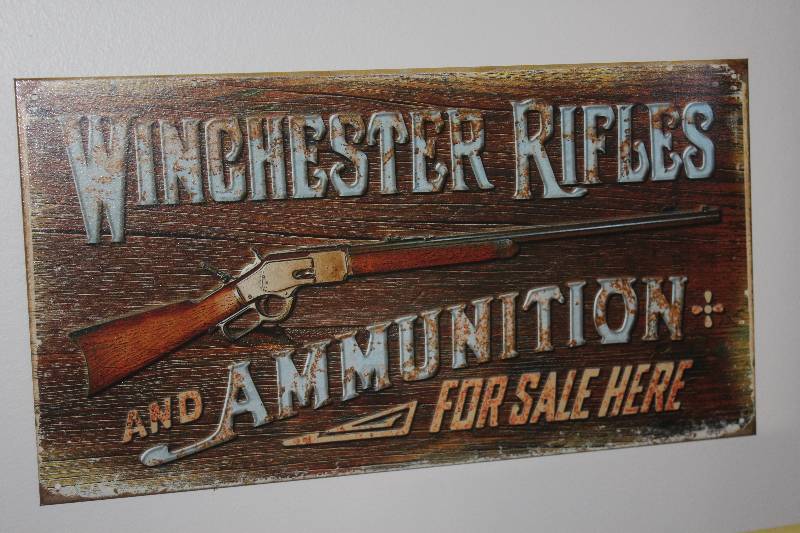 lot 91 image: Winchester Rifles And Ammunition Metal Sign