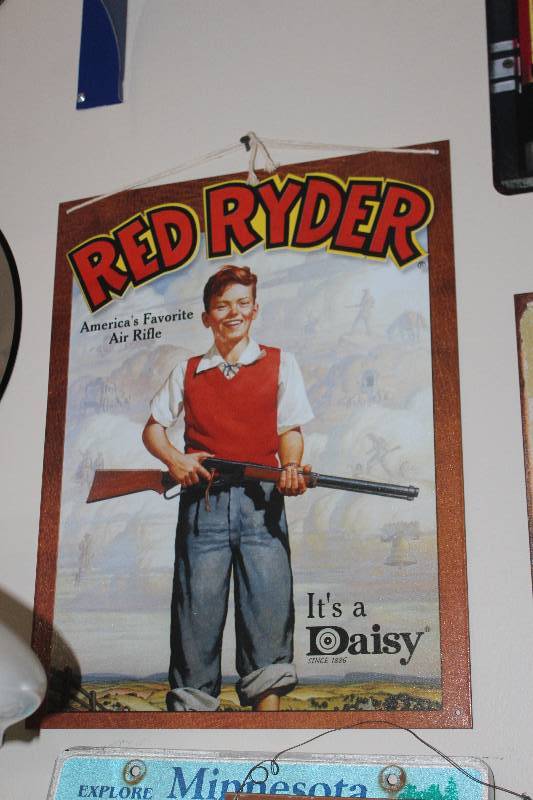 lot 93 image: Daisy Red Rider BB Gun Metal Sign