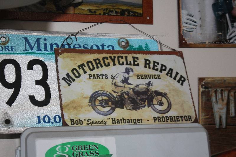 lot 94 image: Motorcycle Repair Parts & Service Cardboard Sign