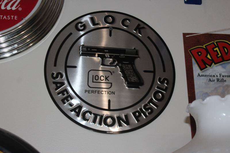 lot 97 image: Glock Gun Metal Sign