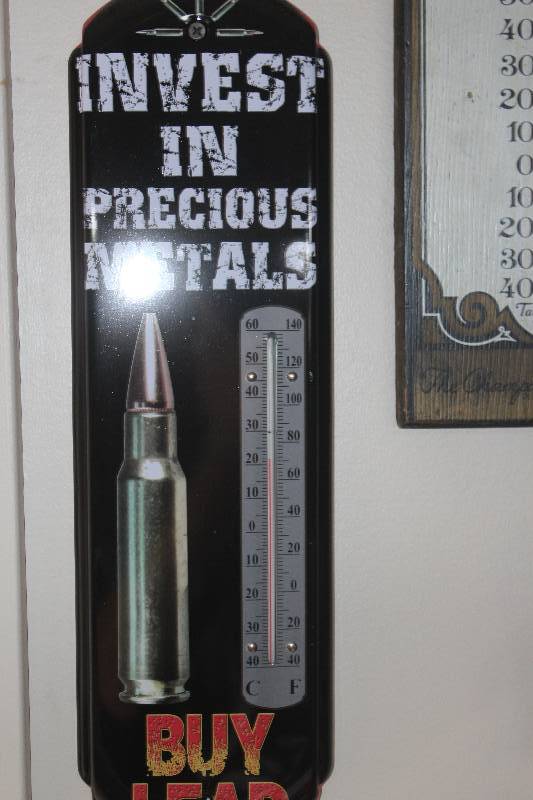 lot 105 image: Invest In Precious Metals Buy Lead Metal Wall Thermometer