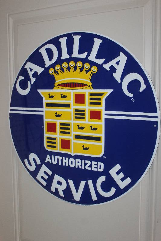 lot 107 image: Authorized Cadillac Service Metal Sign