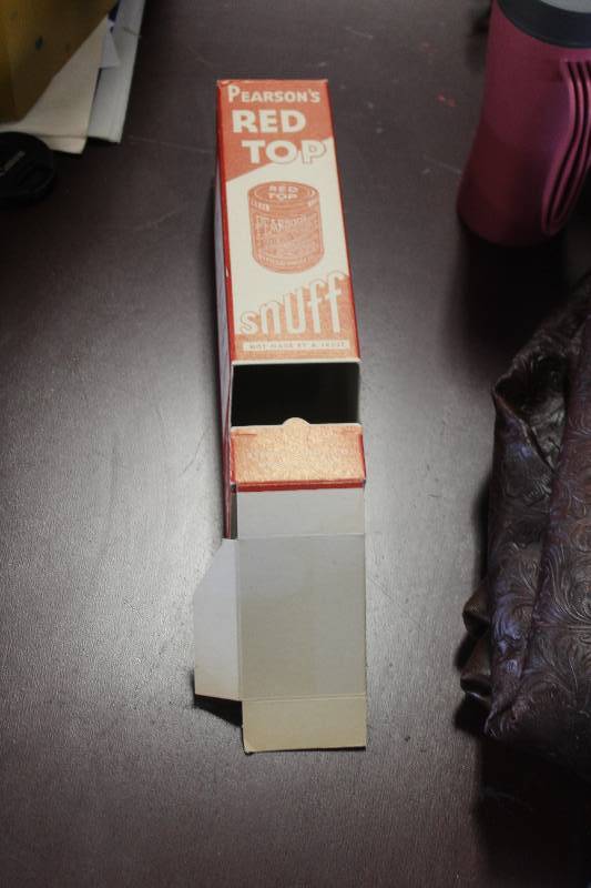 lot 131 image: Pearsons Red Top Snuff Cardboard Wall Dispenser