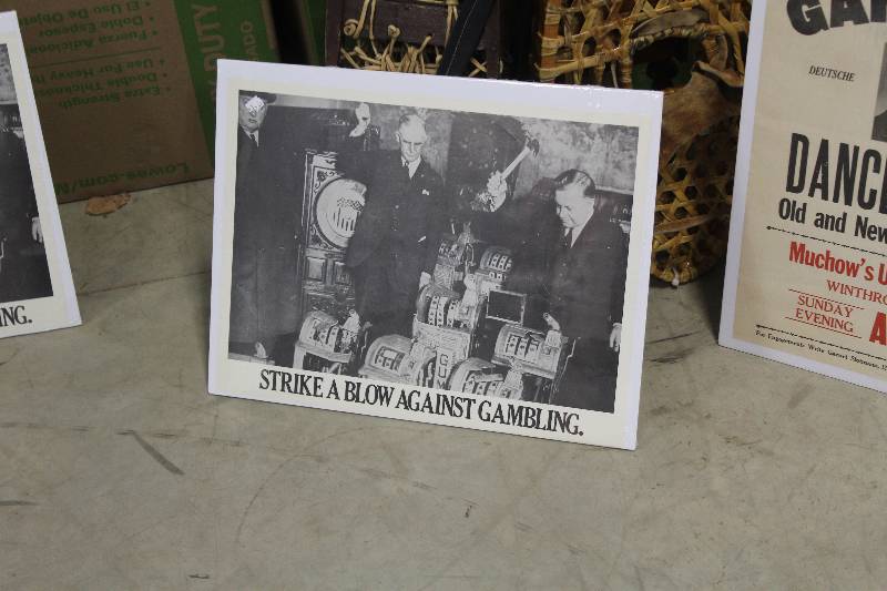 lot 179 image: Strike A Blow Against Gambling Sign