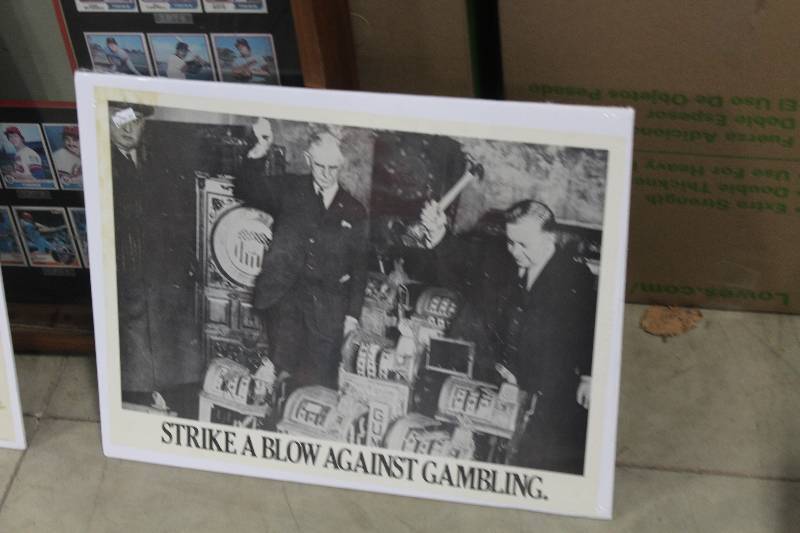 lot 180 image: Strike A Blow Against Gambling Sign