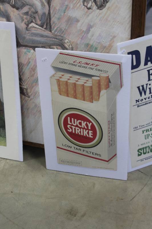 lot 192 image: Lucky Strike Cigarettes Sign
