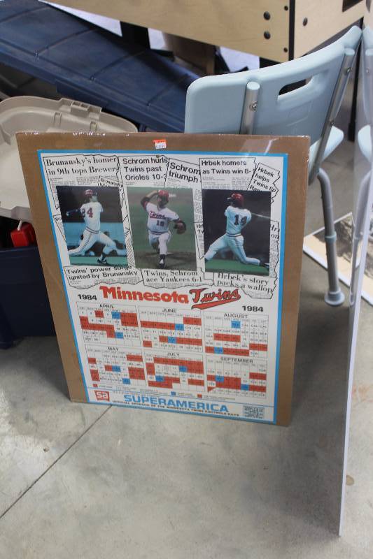 lot 203 image: Minnesota Twins 1984 Schedule Calendar