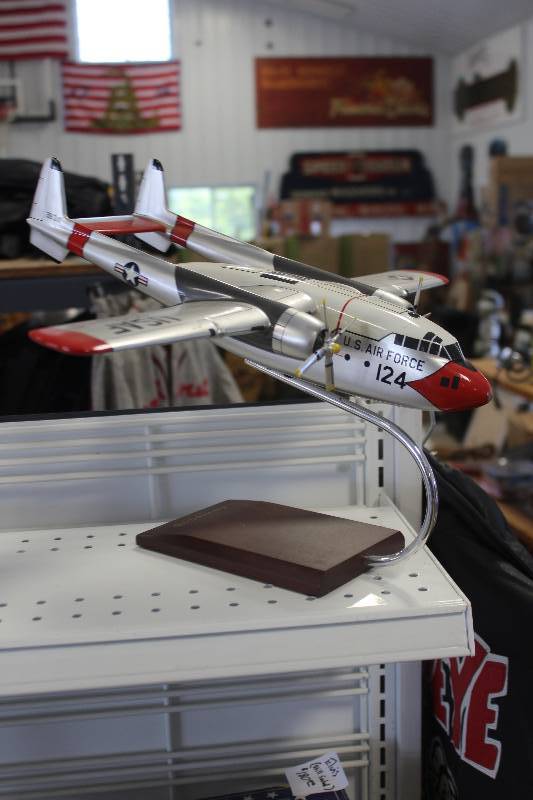 lot 212 image: Fairchild C-119 172 Scale Model Airplane w Stand