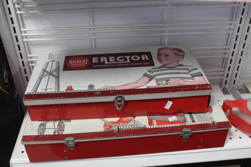 lot 234 image: Lot of (2) Erector Sets Radar Scope Sets w Metal Carry Cases