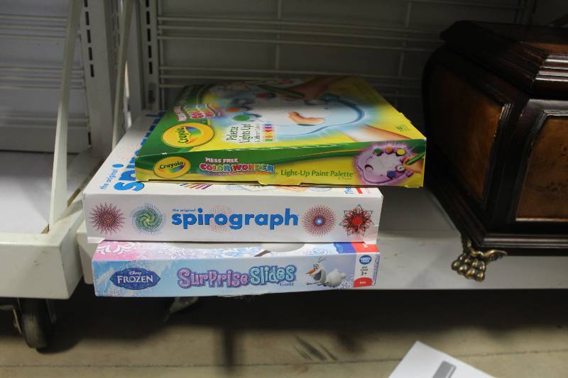 lot 252 image: Childrens Games Includes Spirograph, Surprise Slides, Color Wonder Light Up Paint Palette