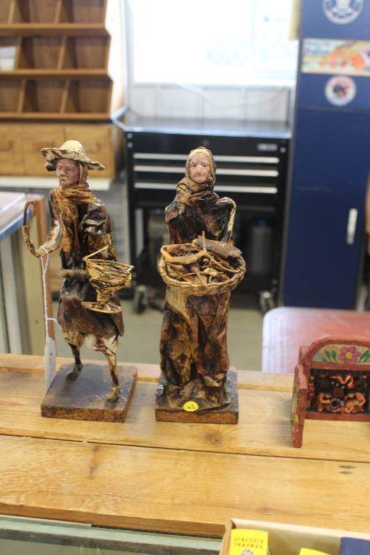 lot 287 image: Lot of (2) Paper-meche Figurines