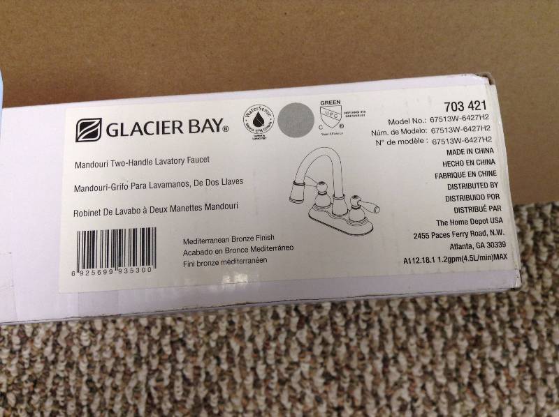 Glacier Bay Mandouri Centerset 2-handle LED High-arc Bathroom Faucet Chrome Bronze new