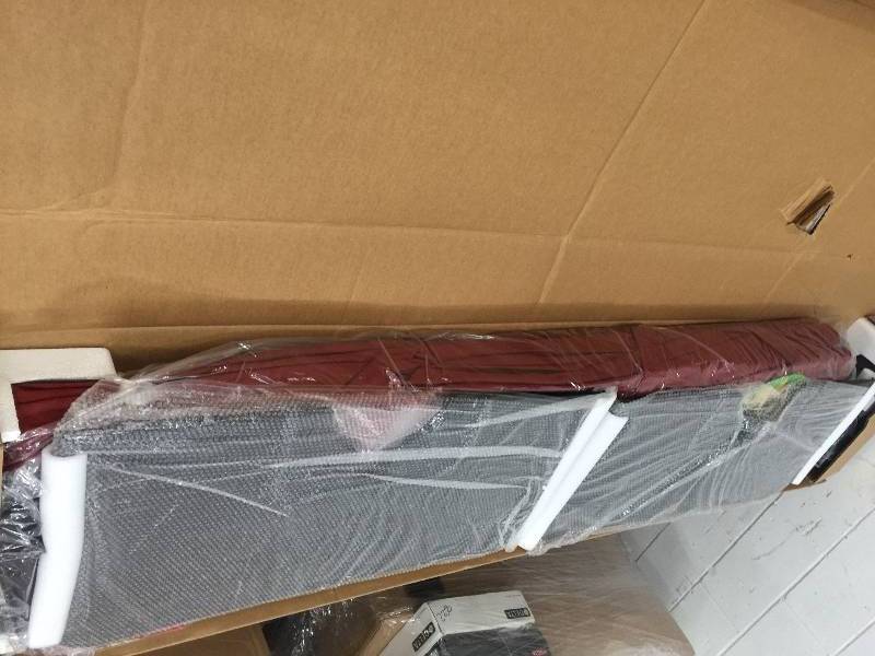 11 ft. LED Round Offset Patio Umbrella in Red open box never used