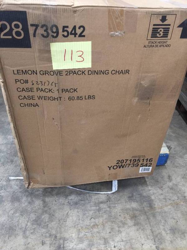 Hampton Bay Lemon Grove Stationary Wicker Outdoor Dining Chair with Surplus Cushion (2-Pack) open box never used