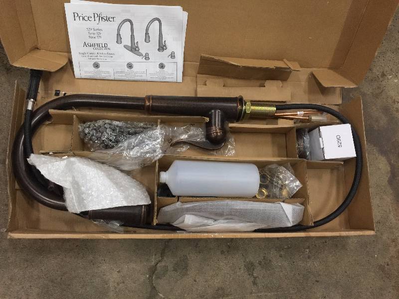Pfister Ashfield Single-Handle Pull-Down Sprayer Kitchen Faucet in Rustic Bronze open box never used