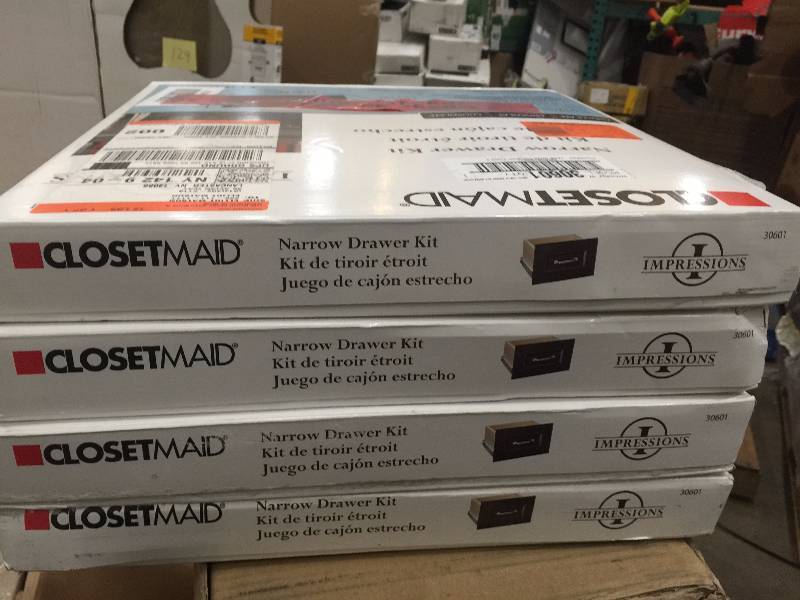 Lot of 4 ClosetMaid Impressions 8 in. H Chocolate Narrow Drawer Kit model 3060