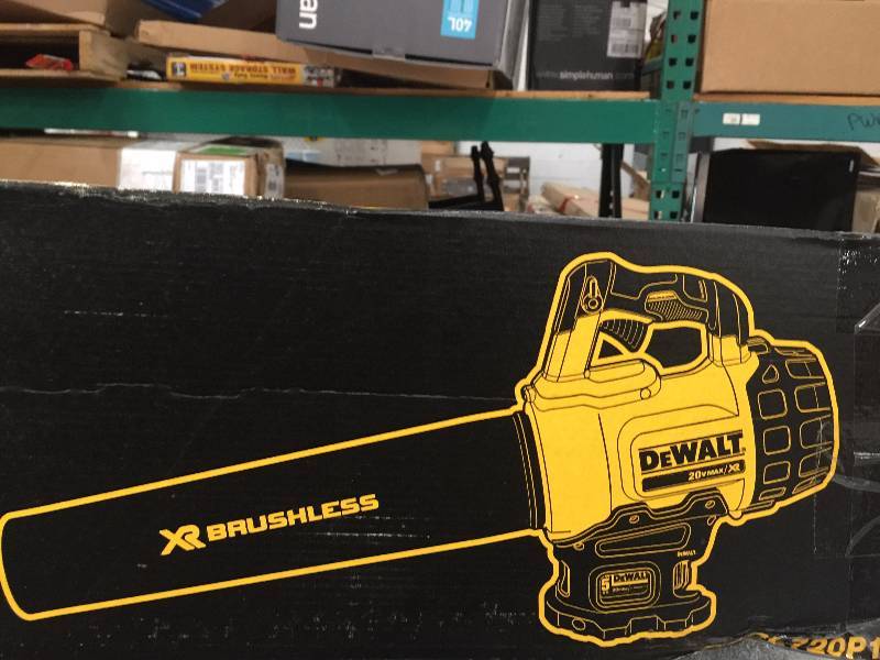 DEWALT 90 MPH 400 CFM 20-Volt MAX Lithium-Ion Cordless Handheld Leaf Blower with 5.0Ah Battery and Charger Included Model#  DCBL720P1 open box never used