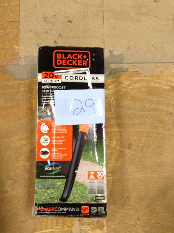 Black Decker 20VLithium  Cordless