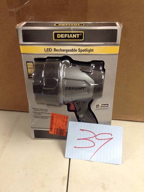 Defiant LED Rechargeable Spotlight never used