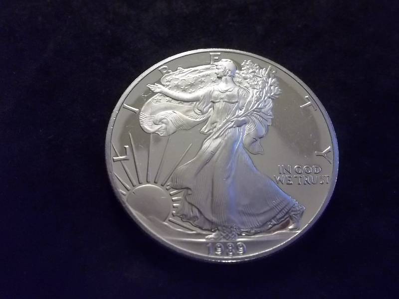 1989 US Silver Eagle Proof 1 Oz. Pure Silver 99.9 Fine Unc