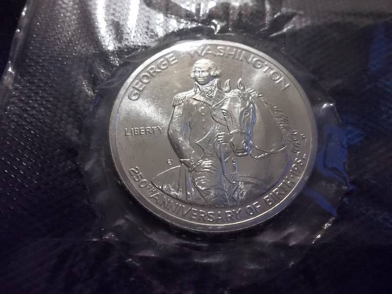 George Washington 250th Anniversary Commemorative Half Dollar Proof 99.93 Fine Silver Unc 12 Oz.