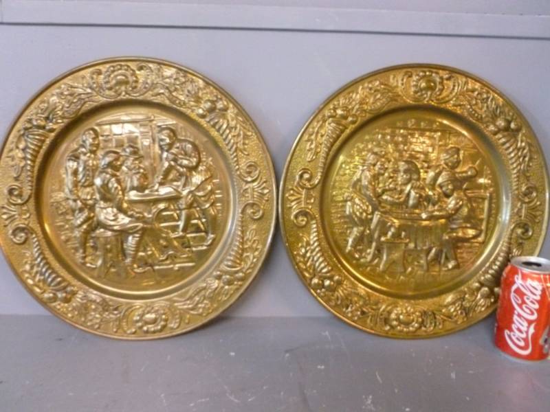 lot 312 image: Vintage Brass Plates