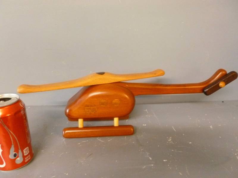 lot 328 image: Custom Made Wooden Helicopter