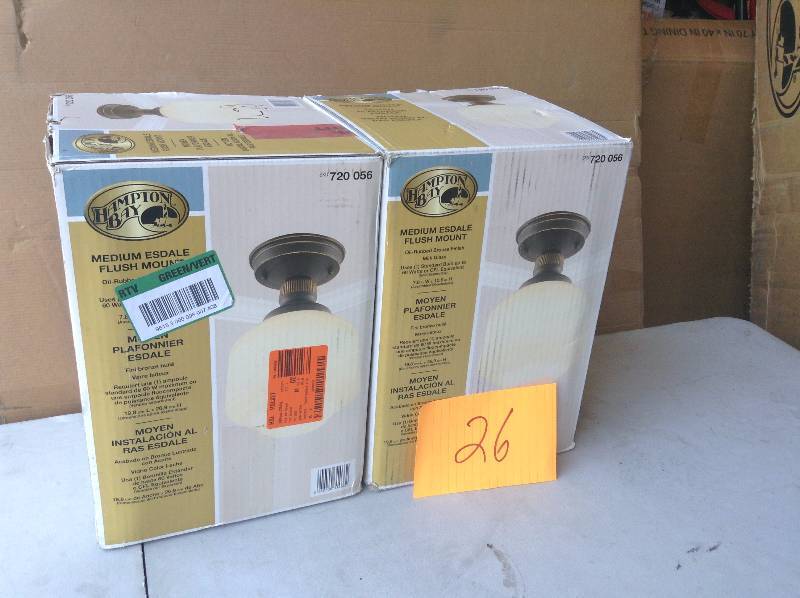 Lot of 2 Hampton Bay Medium Esdale Flush Mount