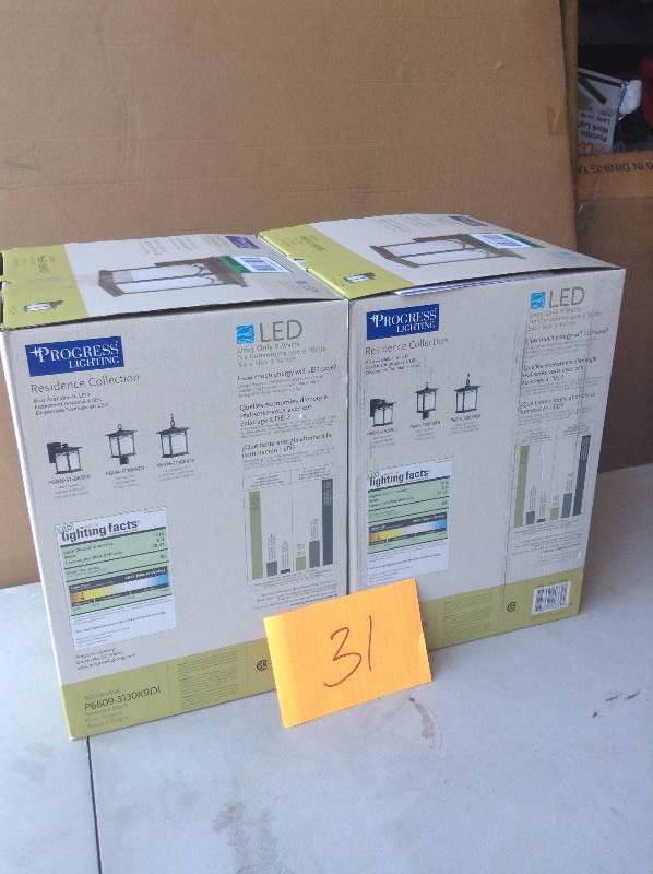Progress Lightning Residence Collection LED Wall Lantern Set of 2 New