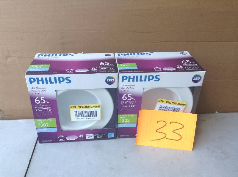 Lot of 2 Phillips LED Recessed Retrofit Trim  5 or 6