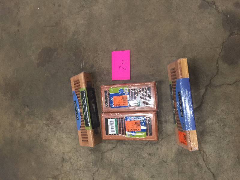 Lot of assorted solid oak baseboard registers