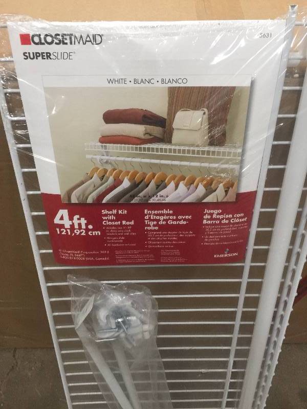 Closet Maid 4 ft shelf kit with closet rod