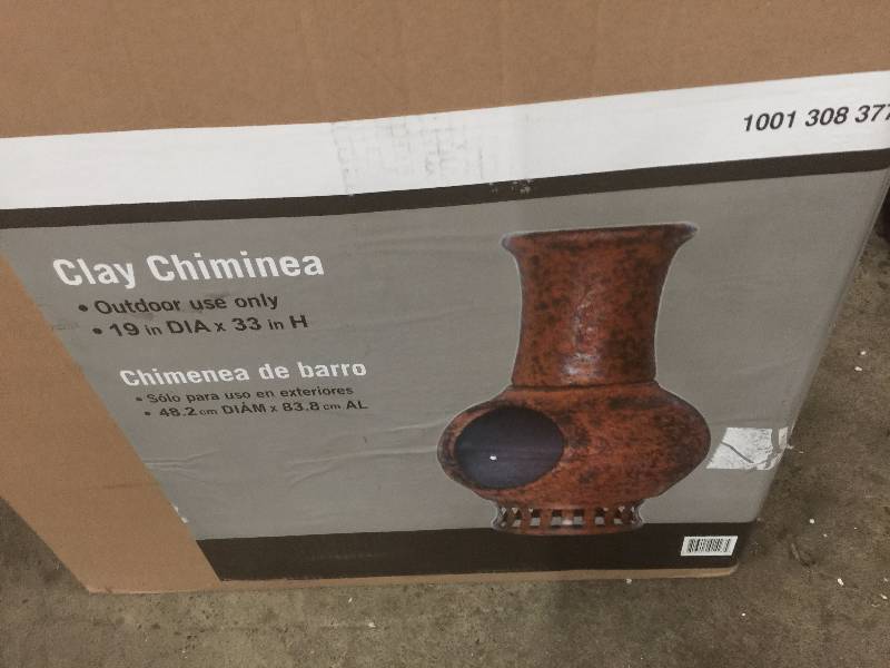 Clay Chiminea 19 in Dia x 33 in H